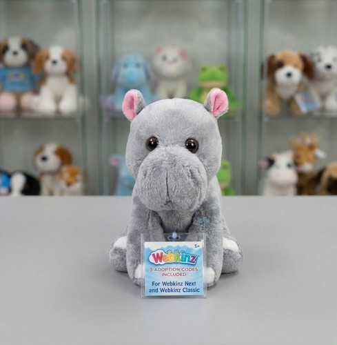 Webkinz gray hippo - gray, plush